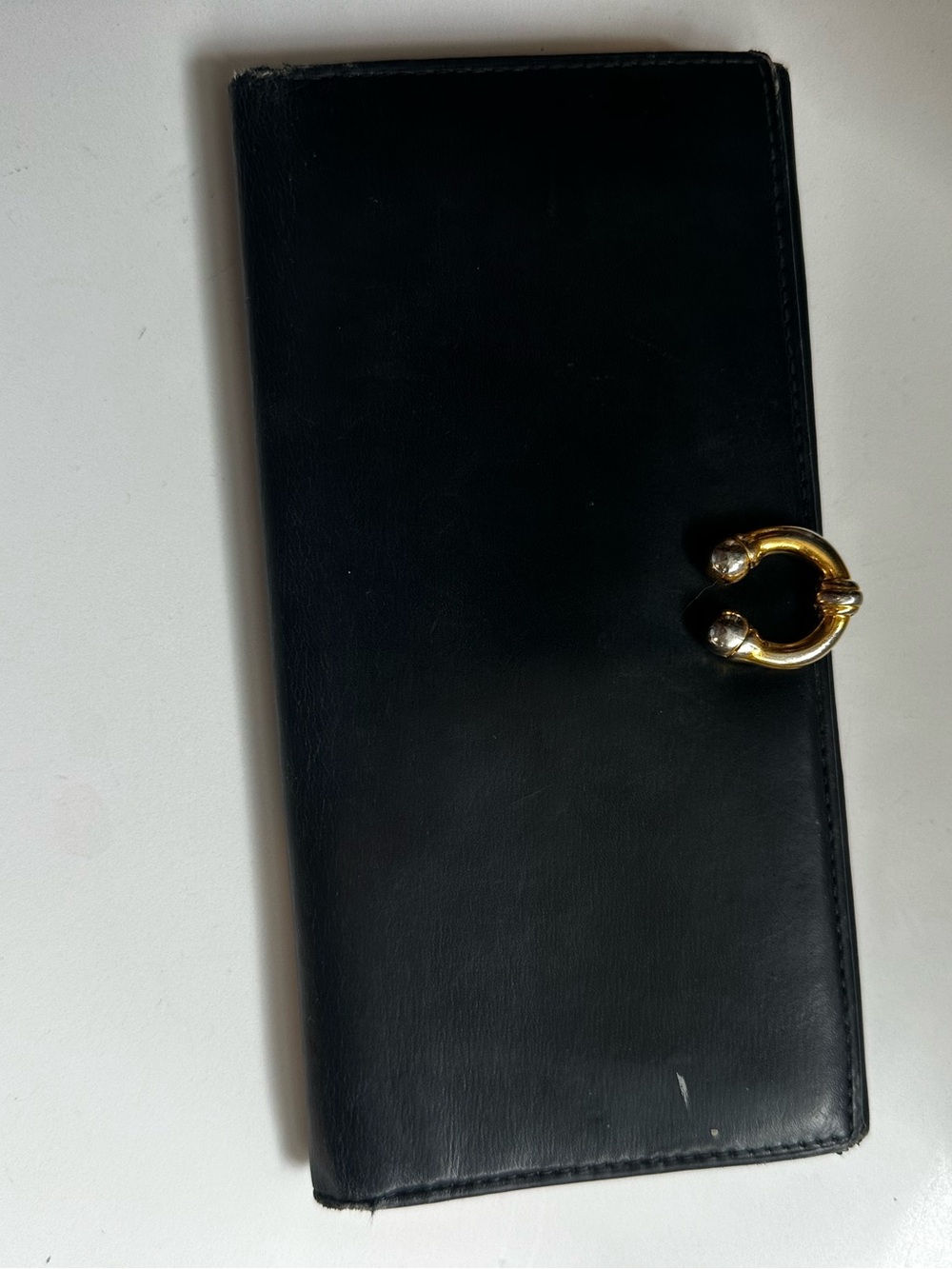 Gucci Leather Horsebit Long Black Wallet